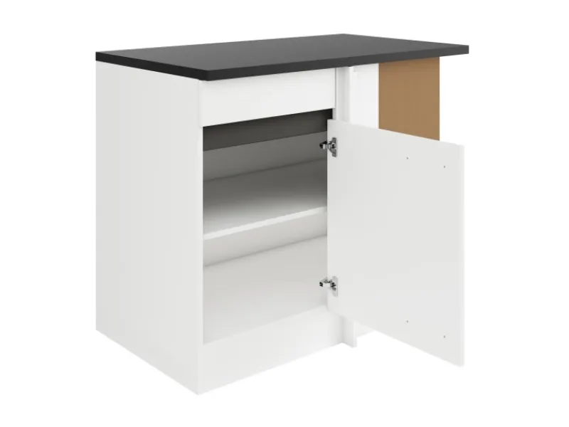 Optifit Küchenschränke<Küchen-Eck-Unterschrank 100 x 88 x 60 cm Luca932 Weiß Anthrazit