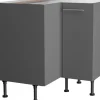 Hot Optifit Küchen-Eck-Unterschrank Mats825 90/90 cm x 57 cm x 58,4 cm Basaltgrau