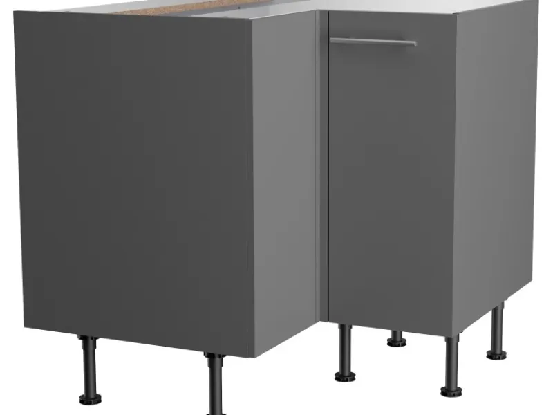 Hot Optifit Küchen-Eck-Unterschrank Mats825 90/90 cm x 57 cm x 58,4 cm Basaltgrau