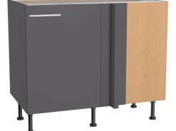 New Optifit Küchen-Eck-Unterschrank Ingvar420 100/65 x 87 x 58,4 cm Anthrazit Matt