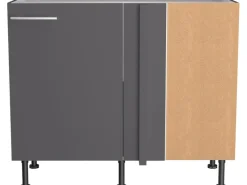 New Optifit Küchen-Eck-Unterschrank Ingvar420 100/65 x 87 x 58,4 cm Anthrazit Matt