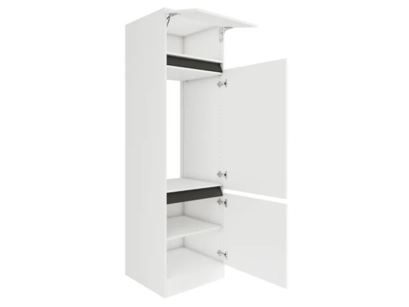 Outlet Optifit Küchen-Hochschrank f. Kühlschr. 60x206,8x57,1cm Luca932 Weiß Anthra. Weiß-Anthrazit
