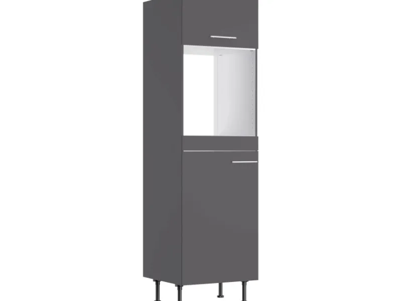Optifit Kühlschränke|Küchenschränke<Küchen-Hochschrank für Backof. u. Kühlschr. Ingvar420 60cm Anthra. Matt