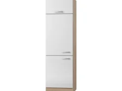 Outlet Optifit Küchen-Hochschrank für Kühlschr. Dakar286 60cmx211,8cmx60cm Weiß-Eiche