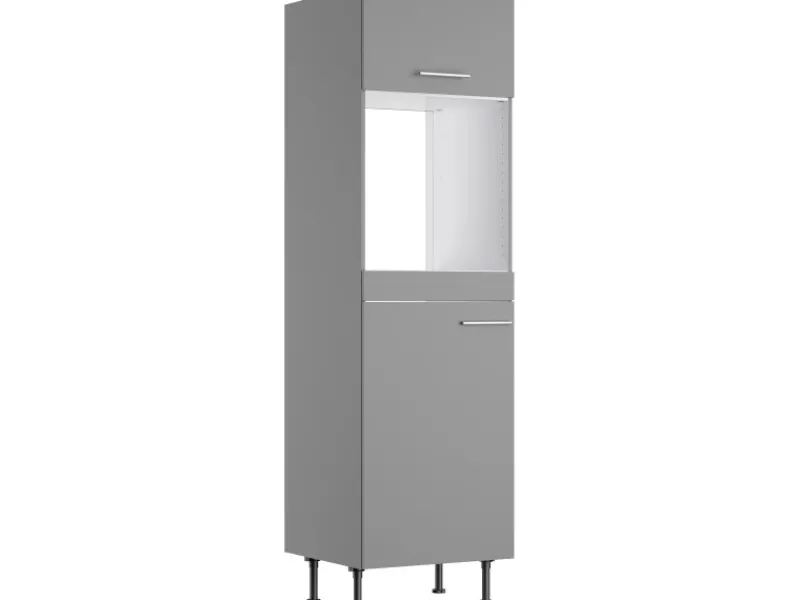 Optifit Kühlschränke|Einbauküchen<Küchen-Hochschrank für Backofen und Kühlschrank Mats825 60 cm Basaltgrau