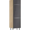 Optifit Küchen-Hochschrank für Kühlschrank Linus984 60 cm Anthrazit-Wildeiche< Kühlschränke