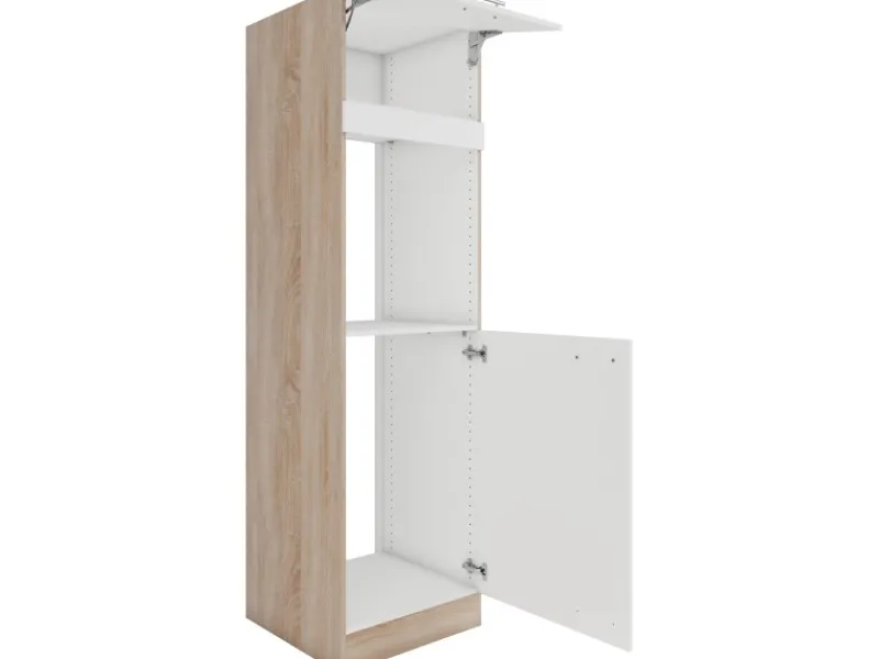 Optifit Küchen-Hochschrank Dakar286 60cm Weiß Sgl. für Backof. und Kühlschr.< Kühlschränke