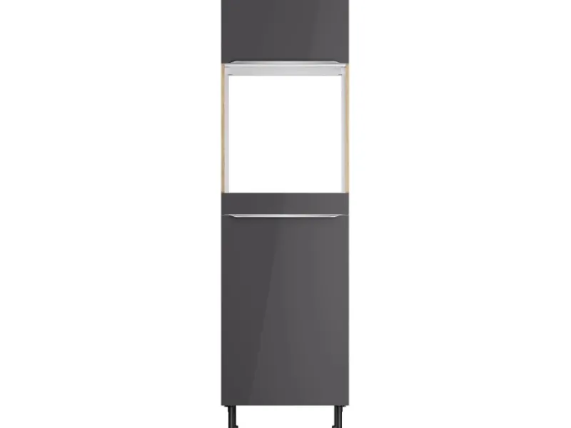 Optifit Küchen-Hochschrank f. Backof./Kühlschr. Linus984 60cm Anthra.-WildEiche< Kühlschränke|Küchenschränke