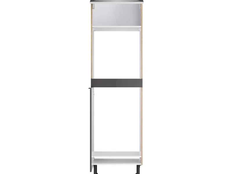 Optifit Küchen-Hochschrank f. Backof./Kühlschr. Linus984 60cm Anthra.-WildEiche< Kühlschränke|Küchenschränke