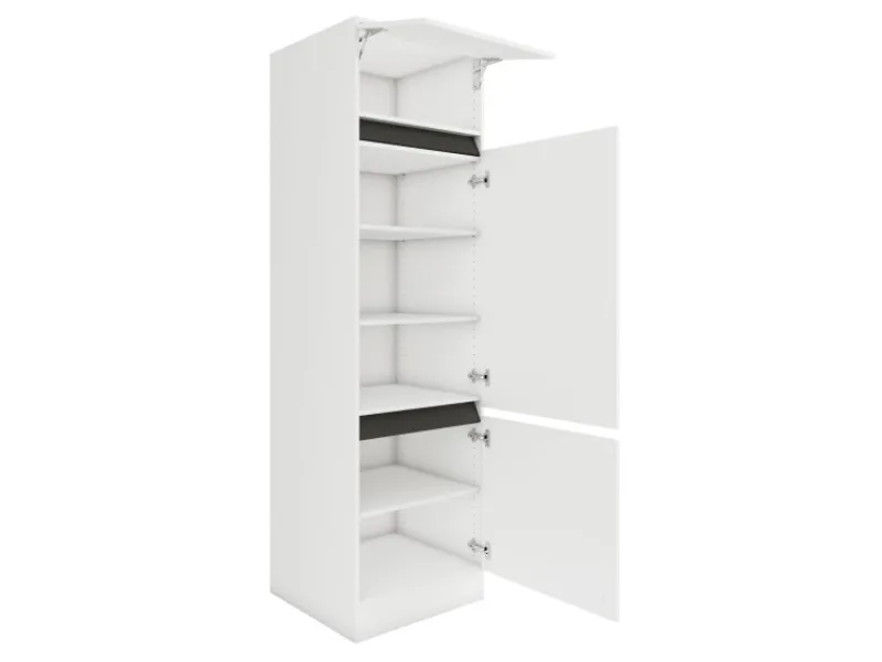 New Optifit Küchen-Hochschrank 60 x 206,8 x 57,1 cm Luca932 Weiß Anthrazit Weiß-Anthrazit