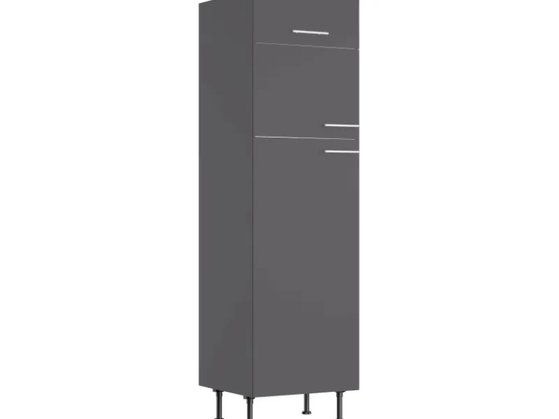 Optifit Küchen-Hochschrank für Kühl-Gefrier-Kombi Ingvar420 60 cm Anthrazit Matt< Küchenschränke|Einbauküchen