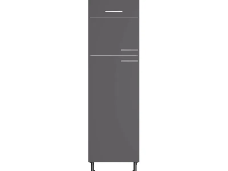Optifit Küchen-Hochschrank für Kühl-Gefrier-Kombi Ingvar420 60 cm Anthrazit Matt< Küchenschränke|Einbauküchen