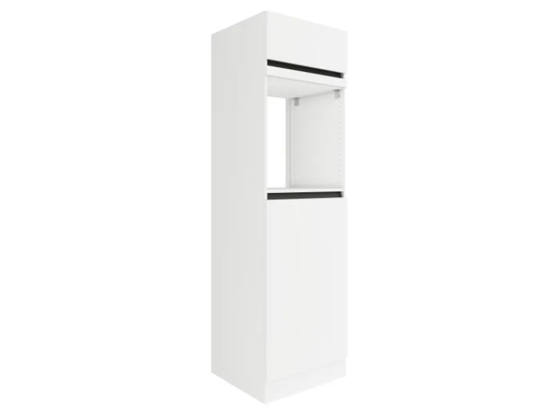 Optifit Küchen-Hochschrank f. Backofen u. Kühlschrank 60cm Weiß Anthrazit< Kühlschränke|Küchenschränke