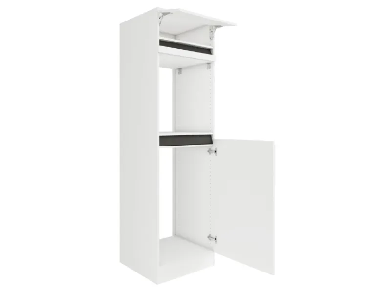 Optifit Küchen-Hochschrank f. Backofen u. Kühlschrank 60cm Weiß Anthrazit< Kühlschränke|Küchenschränke