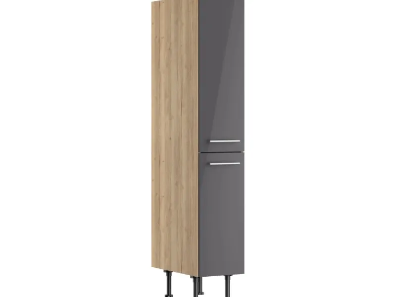 Outlet Optifit Küchen-Midi-Apothekerschrank Jonte984 30 cm Anthrazit-Wildeiche
