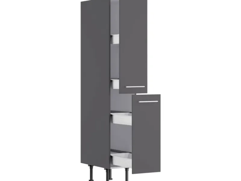 Optifit Küchenschränke<Küchen-Midi-Apothekerschrank Ingvar420 30cmx176,6cmx58,4cm Anthra. Matt