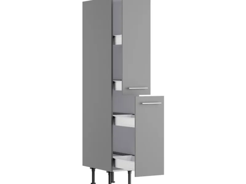 Optifit Küchen-Midi-Apothekerschrank Mats825 30cm x 176,6cm x 58,4cm Basaltgrau