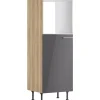 Optifit Kühlschränke<Küchen-Midischr. für Backo. und Kühls. Jonte984 60cm Anthrazit-Wildeiche