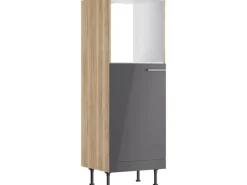 Optifit Kühlschränke<Küchen-Midischr. für Backo. und Kühls. Jonte984 60cm Anthrazit-Wildeiche