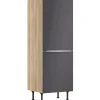 Optifit Kühlschränke<Küchen-Midischrank für Kühlschrank Linus984 60 cm Anthrazit-Wildeiche