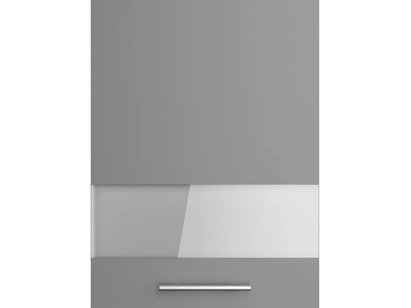 Optifit Küchen-Oberschrank mit Glassegment Mats825 50 cm Basaltgrau< Küchenschränke