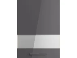 Clearance Optifit Küchen-Oberschrank mit Glassegment Jonte984 50 cm Anthrazit-Wildeiche