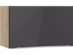 Optifit Küchenschränke<Küchen-Oberschrank Linus984 60cm x 35,2cm x 34,9cm Anthrazit-Wildeiche