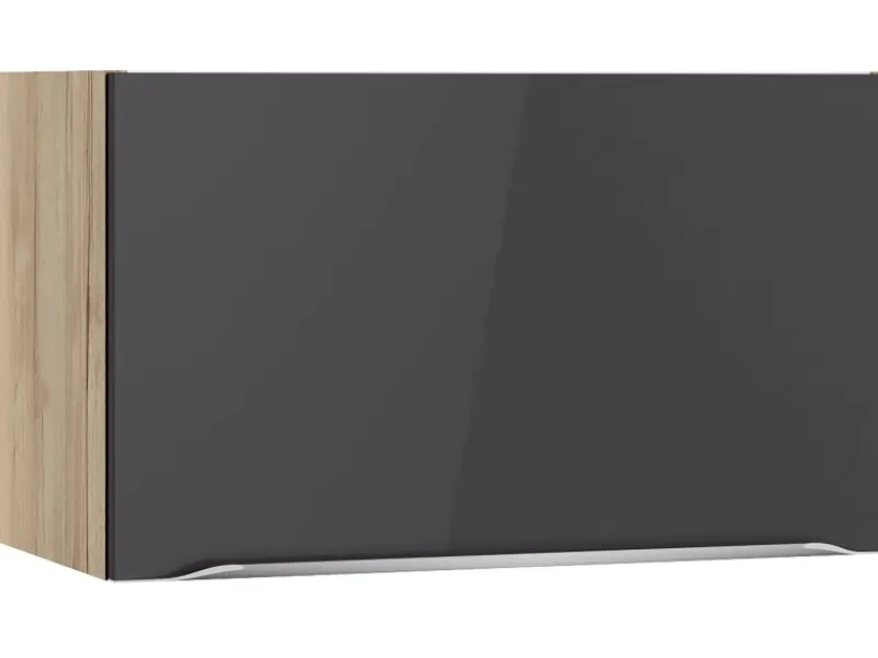 Optifit Küchenschränke<Küchen-Oberschrank Linus984 60cm x 35,2cm x 34,9cm Anthrazit-Wildeiche