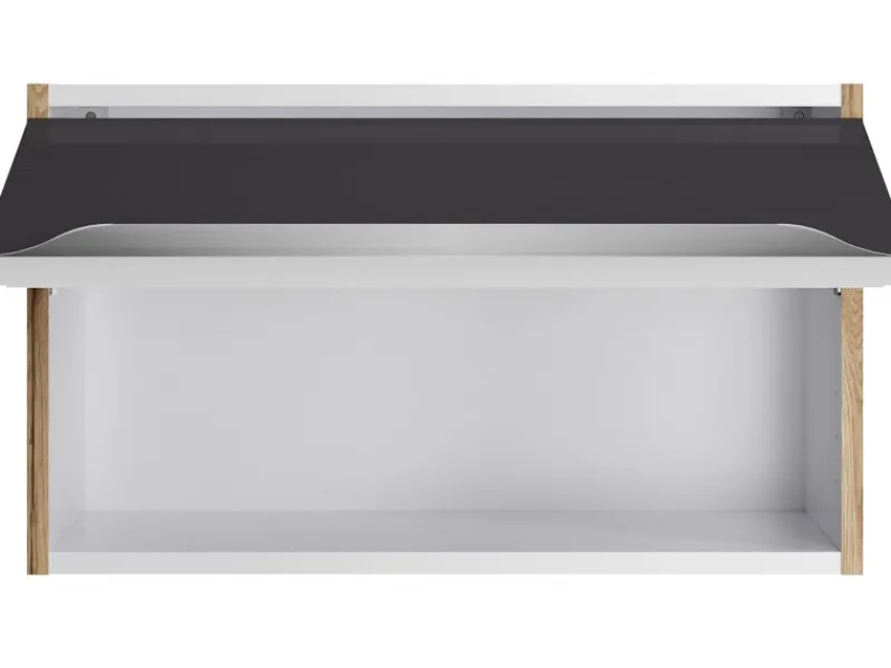 Optifit Küchenschränke<Küchen-Oberschrank Linus984 60cm x 35,2cm x 34,9cm Anthrazit-Wildeiche