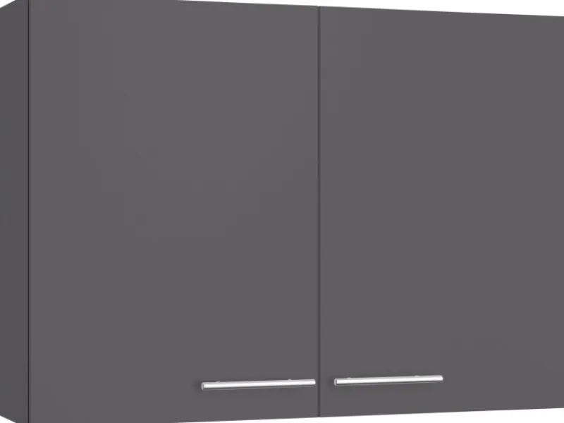 Optifit Küchen-Oberschrank Ingvar420 100 cm x 70,4 cm x 34,9 cm Anthrazit Matt< Küchenschränke
