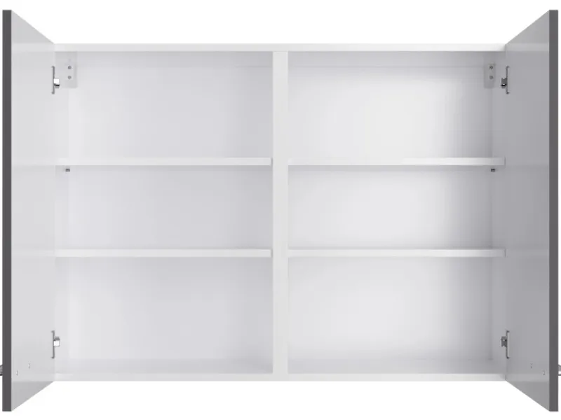 Optifit Küchen-Oberschrank Ingvar420 100 cm x 70,4 cm x 34,9 cm Anthrazit Matt< Küchenschränke