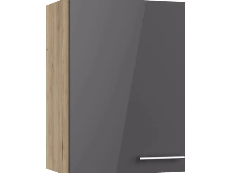 Optifit Küchenschränke<Küchen-Oberschrank Jonte984 50cm x 70,4cm x 34,9cm Anthrazit-Wildeiche