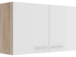 Optifit Küchen-Oberschrank Dakar286 100 cm Weiß Seidenglanz< Küchenschränke