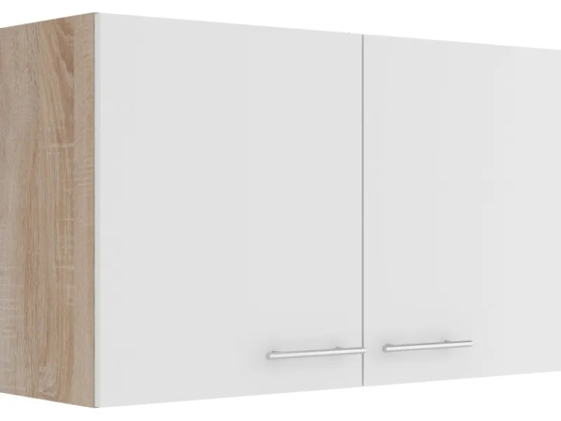 Optifit Küchen-Oberschrank Dakar286 100 cm Weiß Seidenglanz< Küchenschränke