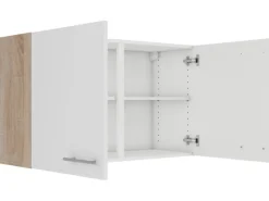 Optifit Küchen-Oberschrank Dakar286 100 cm Weiß Seidenglanz< Küchenschränke
