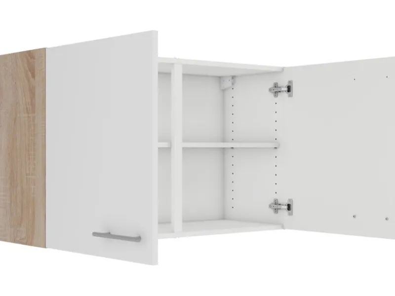 Optifit Küchen-Oberschrank Dakar286 100 cm Weiß Seidenglanz< Küchenschränke