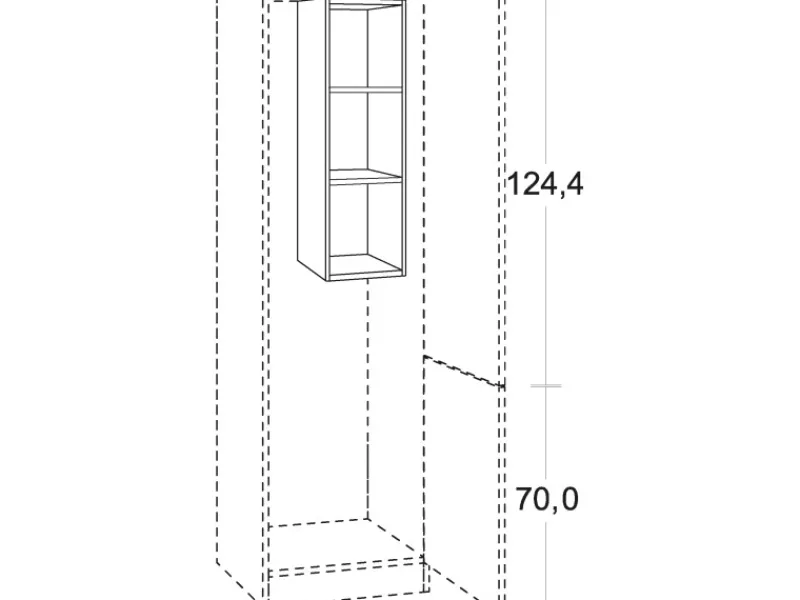 Optifit Küchenschränke<Küchen-Oberschrankregal Salo214 30cm Weiß zum Einbau in Küchen-Hochschr.