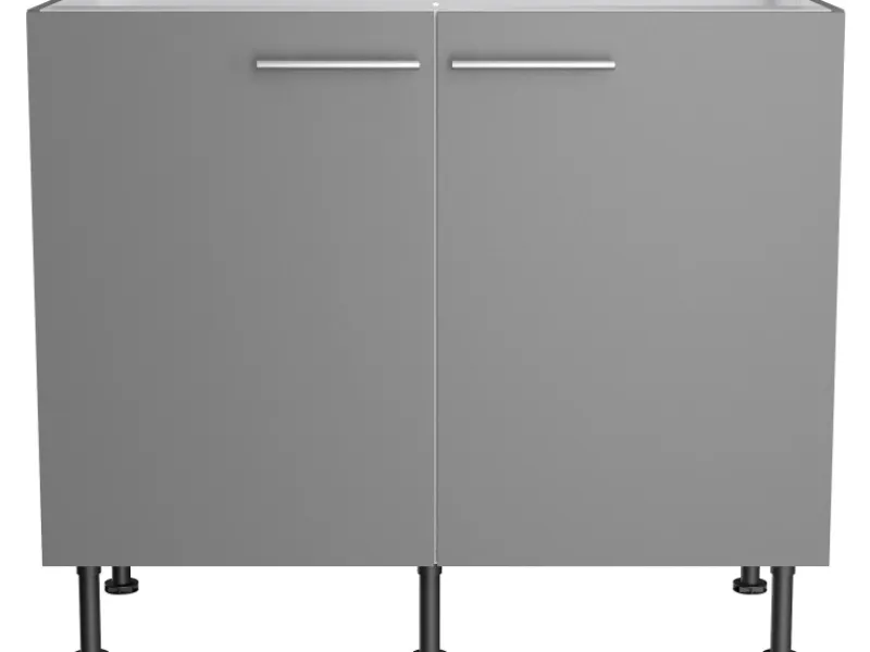 Clearance Optifit Küchen-Spülenunterschrank Mats825 100 cm x 87 cm x 58,4 cm Basaltgrau