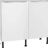 Optifit Küchen-Spülenunterschrank Arvid986 100 cm x 87 cm x 58,4 cm Weiß< Küchenschränke