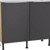 Optifit Küchen-Spülenunterschrank Linus984 100cmx87cmx58,4cm Anthra.-WildEiche< Küchenschränke