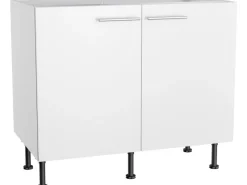 Optifit Küchenschränke<Küchen-Spülenunterschrank Bengt932 100 cm x 87 cm x 58,4 cm Weiß