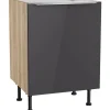 Optifit Küchenschränke<Küchen-Spülenunterschrank Linus984 60x87x58,4cm Anthra.-WildEiche