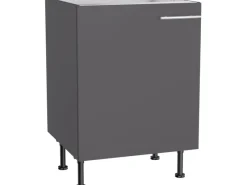 New Optifit Küchen-Spülenunterschrank Ingvar420 60 x 87 x 58,4 cm Anthrazit Matt