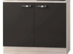 Online Optifit Küchen-Spülenunterschrank Faro220 100 x 84,8 x 60 cm Anthrazit-Braun
