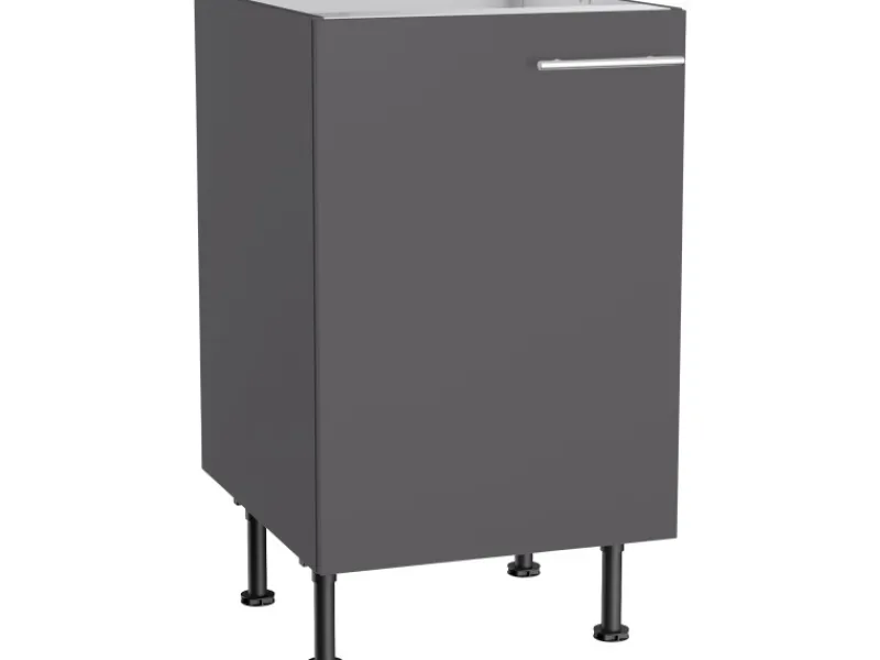Optifit Küchenschränke<Küchen-Spülenunterschrank Ingvar420 50 x 87 x 58,4cm Anthrazit Matt