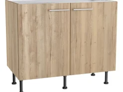 Clearance Optifit Küchen-Spülenunterschrank Erik290 100 cm x 87 cm x 58,4 cm Wildeiche