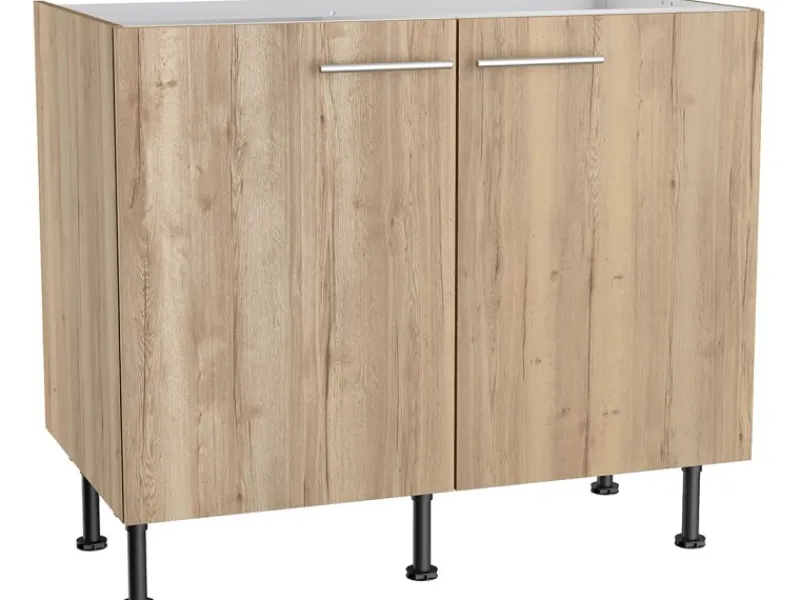Clearance Optifit Küchen-Spülenunterschrank Erik290 100 cm x 87 cm x 58,4 cm Wildeiche