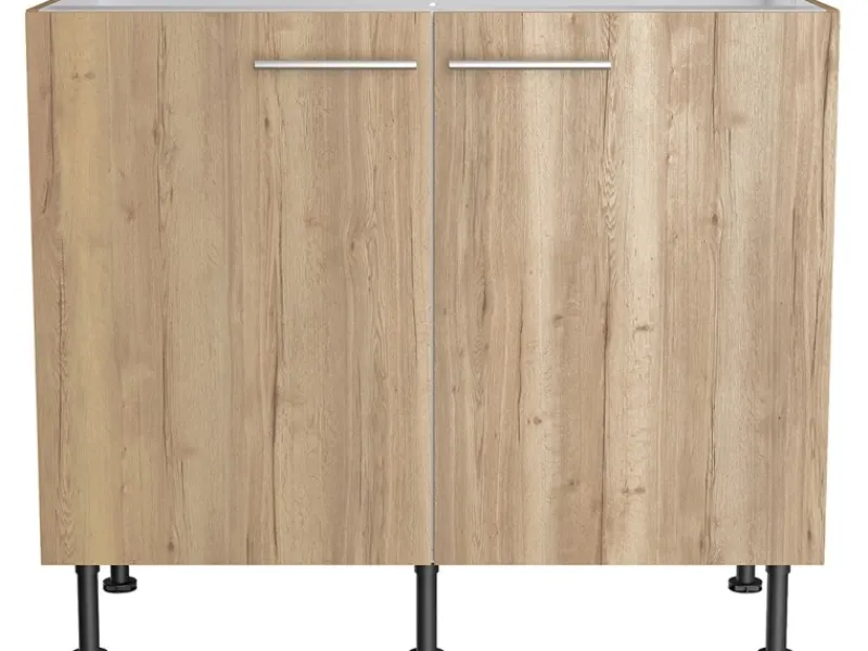 Clearance Optifit Küchen-Spülenunterschrank Erik290 100 cm x 87 cm x 58,4 cm Wildeiche