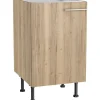 Optifit Einbauküchen<Küchen-Spülenunterschrank Erik290 50 cm x 87 cm x 58,4 cm Wildeiche