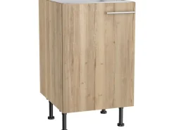 Optifit Einbauküchen<Küchen-Spülenunterschrank Erik290 50 cm x 87 cm x 58,4 cm Wildeiche